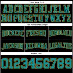Custom Name Number Stitched Black Teal-Gold Football Hoodie Pullover Sweatshirt Personalized Team Apparel Personalized Stitched