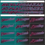 Custom Name Number Pullover Hoodie Sports Sweatshirt in Black Teal-Pink Gradient Fashion Design - Personalized Team Wear