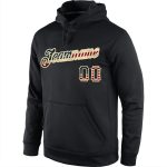 Custom Stitched Vintage USA Flag Sports Hoodie Sweatshirt - Personalized Cream Pullover with Team Name and Number Personalized