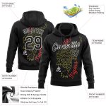 Custom Tiger Hoodie with Personalized Name & Number - Black White 3D Pattern Sports Pullover Sweatshirt Personalized Stitched