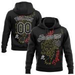 Custom Tiger Hoodie with Personalized Name & Number - Black White 3D Pattern Sports Pullover Sweatshirt Personalized Stitched