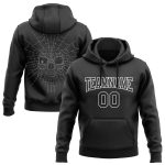 Personalized 3D Skull Hoodie Black White Sports Pullover Sweatshirt Personalized Stitched Black White 3D Skull Fashion Sports