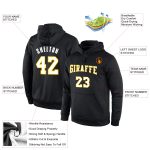 Custom Name Number Black White Gold Sports Hoodie Sweatshirt Personalized Pullover Team Apparel Personalized Stitched Black
