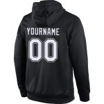 Custom Team Name Number Pullover Hoodie Sweatshirt for Sports - Personalized Black White Gray Stitched Design Personalized