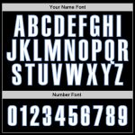 Custom Name and Number Sports Hoodie Pullover Sweatshirt - Personalized Black, White, Light Blue Design Personalized Stitched