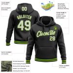 Custom Neon Green Sports Hoodie with Personalized Name & Number - Black & White Stitched Pullover Sweatshirt Personalized