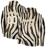 Custom Leopard Sports Hoodie with Personalized Name & Number - Black White Gold 3D Pattern Pullover Sweatshirt Personalized
