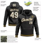 Personalized Black White Old Gold Sports Hoodie Sweatshirt Pullover for Men Personalized Stitched Black White-Old Gold Sports