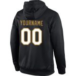 Custom Name Number Sports Hoodie Sweatshirt Personalized Stitched Black White Old Gold Team Apparel Personalized Stitched
