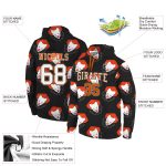 Custom Name and Number Clown Sports Hoodie with 3D Black White-Orange Pattern - Personalized Pullover Sweatshirt Personalized