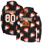 Custom Name and Number Clown Sports Hoodie with 3D Black White-Orange Pattern - Personalized Pullover Sweatshirt Personalized