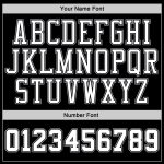 Custom Name and Number Sports Pullover Hoodie, Black White Gray Stitched Pinstripe Sweatshirt Personalized Stitched Black