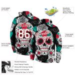 Custom Name Number 3D Skull Hoodie Sports Pullover Sweatshirt - Stitched Black White Red Fashion Personalized Stitched Black
