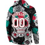 Custom Name Number 3D Skull Hoodie Sports Pullover Sweatshirt - Stitched Black White Red Fashion Personalized Stitched Black
