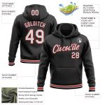 Personalized Black Red White Sports Hoodie Sweatshirt Pullover for Men Personalized Stitched Black White-Red Sports Pullover