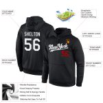 Custom Team Name Number Black White Red Sports Hoodie Pullover Sweatshirt - Personalized Stitched Design Personalized Stitched