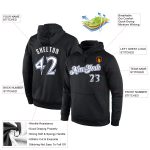 Custom Name Number Sports Hoodie Pullover Sweatshirt Black White-Royal Stitched Team Personalized Stitched Black White-Royal