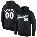Custom Name Number Sports Hoodie Pullover Sweatshirt Black White-Royal Stitched Team Personalized Stitched Black White-Royal