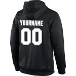 Custom Name Number Sports Hoodie Sweatshirt Black White Silver Pullover - Personalized Team Apparel Personalized Stitched