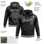 Custom Name Number Black White Sports Hoodie Sweatshirt Personalized Stitched Pullover Personalized Stitched Black White