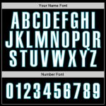 Custom Team Hoodie with Personalized Name and Number - Black White Teal Sports Pullover Sweatshirt Personalized Stitched