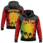 Custom Name Number Black History Month 3D Pattern Hoodie with Palm Trees Stitched Design Sports Pullover Sweatshirt Personalized