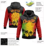 Custom Name Number Black History Month 3D Pattern Hoodie with Palm Trees Stitched Design Sports Pullover Sweatshirt Personalized
