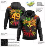 Black History Month 3D Pattern Pullover Hoodie - Personalized Stitched Sweatshirt in Black Yellow Red Personalized Stitched