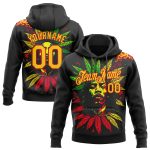 Black History Month 3D Pattern Pullover Hoodie - Personalized Stitched Sweatshirt in Black Yellow Red Personalized Stitched