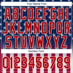 Custom 3D American Flag Pullover Hoodie Personalized with Name & Number - Blue Red-White Sports Sweatshirt Personalized Stitched