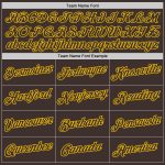 Custom Name Number Sports Hoodie Pullover Sweatshirt - Personalized Brown-Gold Team Apparel Personalized Stitched Brown Brown-Gold