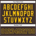 Custom Name Number Sports Hoodie Pullover Sweatshirt - Personalized Brown-Gold Team Apparel Personalized Stitched Brown Brown-Gold
