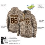 Custom Brown Leopard Print 3D Pattern Hoodie Sweatshirt for Sports - Stitched Design Personalized Stitched Brown Brown-Old