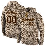 Custom Brown Leopard Print 3D Pattern Hoodie Sweatshirt for Sports - Stitched Design Personalized Stitched Brown Brown-Old