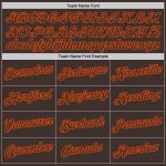 Custom Name Number Sports Hoodie Sweatshirt in Stitched Brown and Orange - Personalized Pullover for Teams Personalized Stitched
