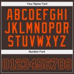 Custom Name Number Sports Hoodie Sweatshirt in Stitched Brown and Orange - Personalized Pullover for Teams Personalized Stitched