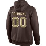 Custom Name Number Sports Hoodie Brown Camo-Cream Pullover Sweatshirt Personalized Team Apparel Personalized Stitched Brown