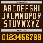 Custom Stitched Sports Hoodie with Name & Number - Brown Cream-Gold Pullover Sweatshirt Personalized Stitched Brown Cream-Gold
