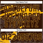 Custom Name and Number Sports Hoodie for Team - Personalized Brown Gold 3D Pattern Design Torn Paper Style Pullover Sweatshirt