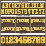 Custom Football Hoodie with Name & Number - Stitched Brown Gold-White Pullover Sweatshirt Personalized Stitched Brown Gold-White