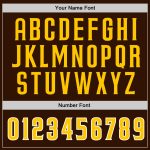 Custom Name Number Sports Hoodie Pullover Sweatshirt in Brown Gold White - Personalized Team Apparel Personalized Stitched