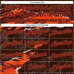 Custom Name and Number Sports Hoodie - Personalized 3D Pattern Design Pullover Sweatshirt in Brown and Orange Torn Paper Style