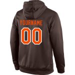 Custom Sports Hoodie Sweatshirt with Name and Number - Personalized Stitched Brown Orange White Pullover Team Apparel Personalized