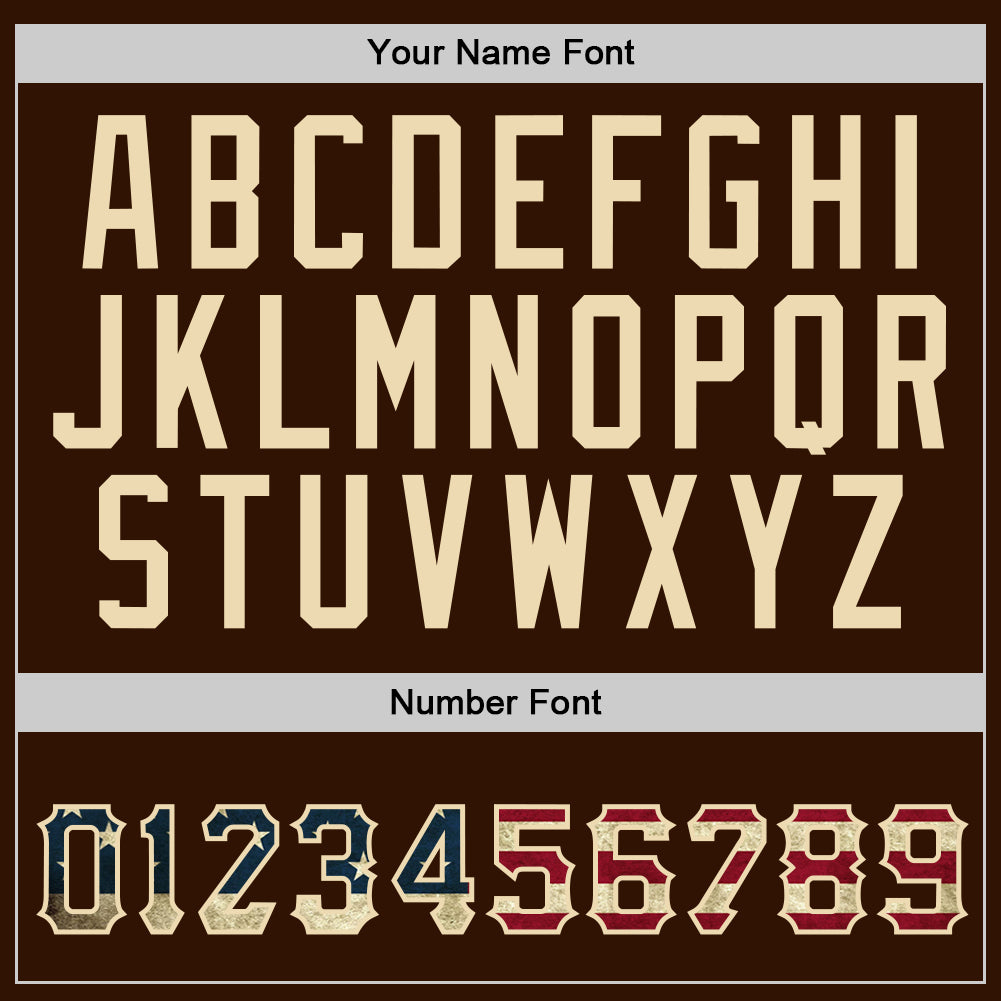 Personalized Stitched Brown Vintage USA Flag-Cream Sports Pullover Sweatshirt Hoodie Team Custom Name and Number Custom Name Number Vintage USA Flag Pullover Hoodie Sweatshirt Brown Cream Sports Team Personalized Stitched Brown Vintage - Image 5