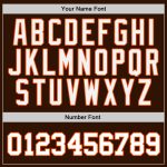Custom Name Number Personalized Sports Hoodie Pullover Sweatshirt Brown White Orange Team Apparel Personalized Stitched Brown