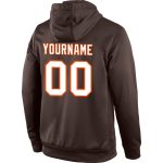 Custom Name Number Personalized Sports Hoodie Pullover Sweatshirt Brown White Orange Team Apparel Personalized Stitched Brown