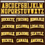 Custom Name Number Sports Hoodie - Personalized Brown White Pinstripe Gold-White Pullover Sweatshirt Personalized Stitched