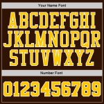 Custom Name Number Sports Hoodie - Personalized Brown White Pinstripe Gold-White Pullover Sweatshirt Personalized Stitched
