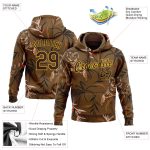 Custom 3D Pattern Tiger and Plants Sports Hoodie with Personalized Name & Number - Brown Yellow Pullover Sweatshirt Personalized