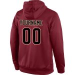 Custom Team Name Number Burgundy Black-Cream Sports Hoodie Sweatshirt Pullover Personalized Stitched Design Personalized